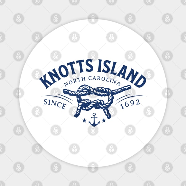Knotts Island, NC Beach Knot Summer Vacation Magnet by Contentarama